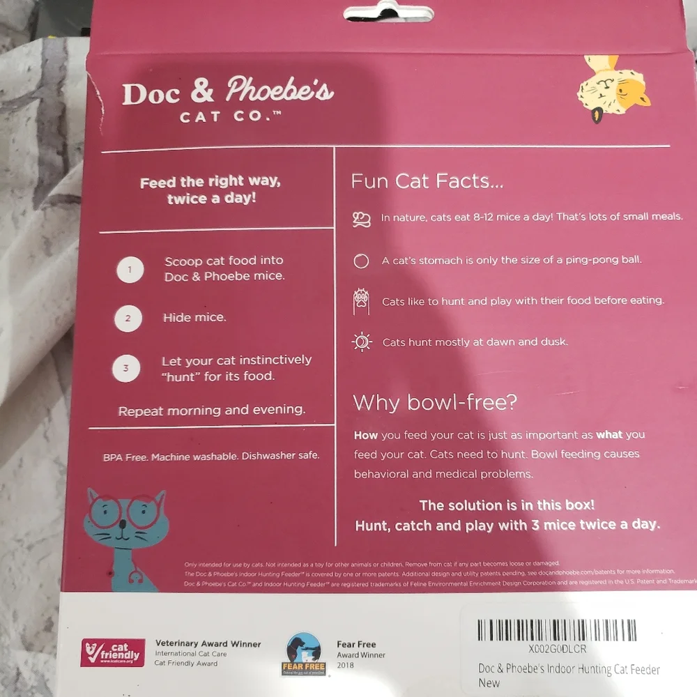 Doc & Phoebe's Cat Co. Ethical Cat Treat Toy the Indoor Hunting Feeder